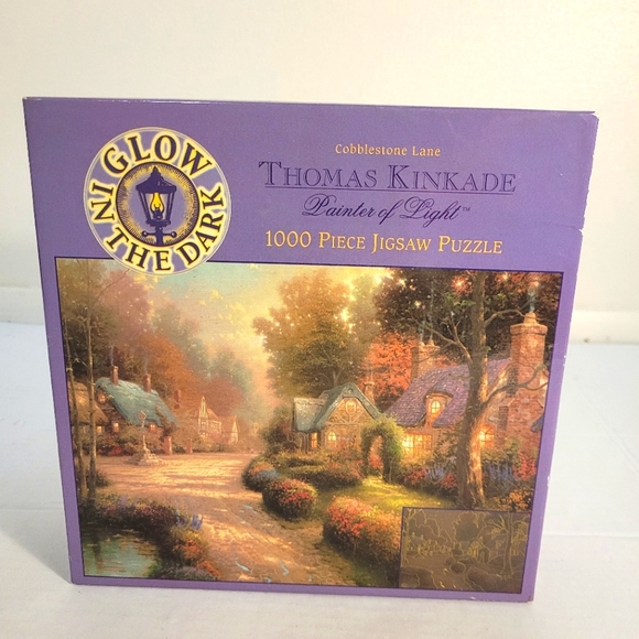 Nwt! Thomas Kinkade Cobblestone Lane " Glow in the Dark " - Picture 1 of 1